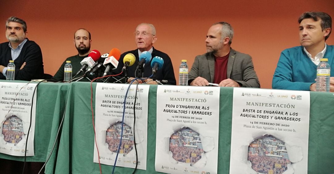 Responsables de las principales asociaciones agrarias de la Comunitat Valenciana