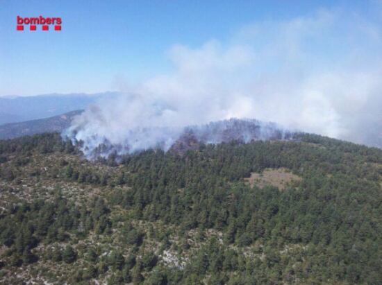Imatge de l'incendi de Vansa i Fórnols, a l'Alt Urgell