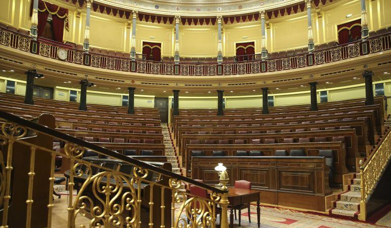 Imagen de archivo del hemiciclo del Congreso vacío, momentos antes del pasado debate sobre el estado de la nación.
