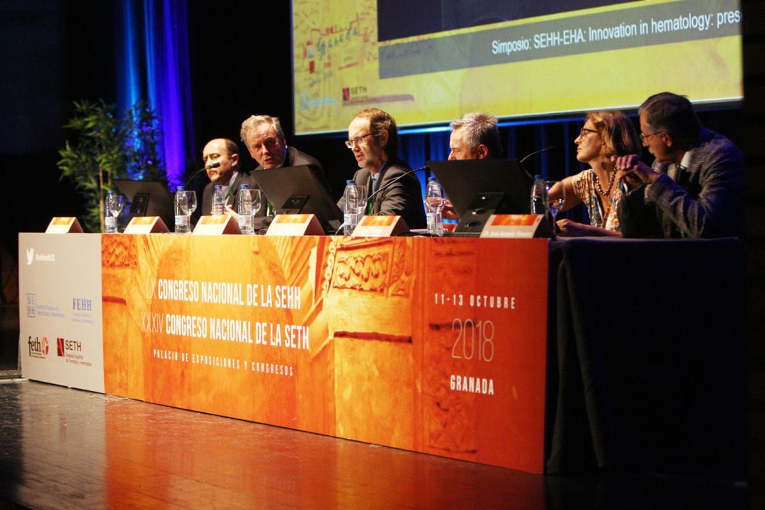 Mesa redonda del simposio europeo de hematología dentro del congreso que la Sociedad Española de Hematología ha celebrado en Granada