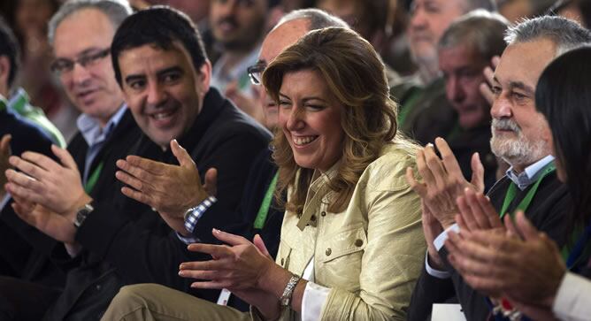 La presidenta andaluza, Susana Díaz, junto a expresidente de la Junta, Jose Antonio Griñán.