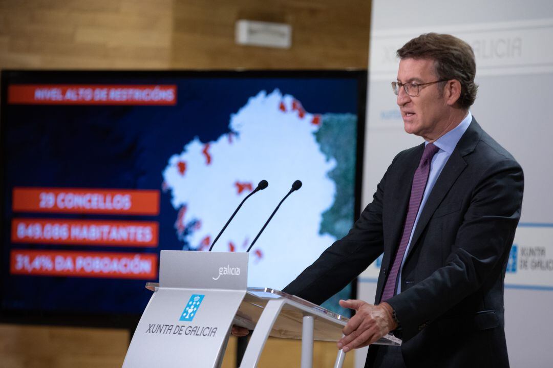 Alberto Núñez Feijóo en rueda de prensa