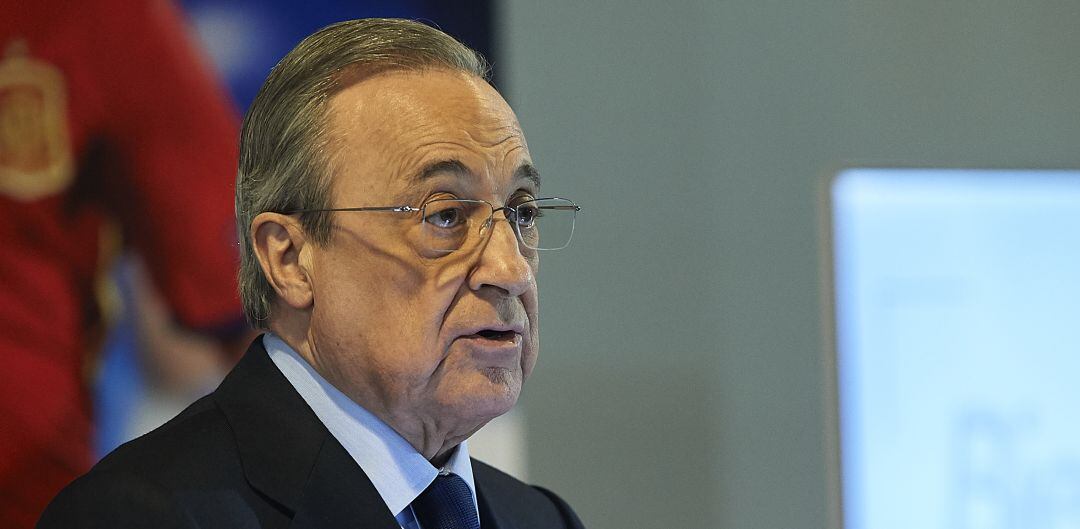 Florentino Pérez, durante una rueda de prensa