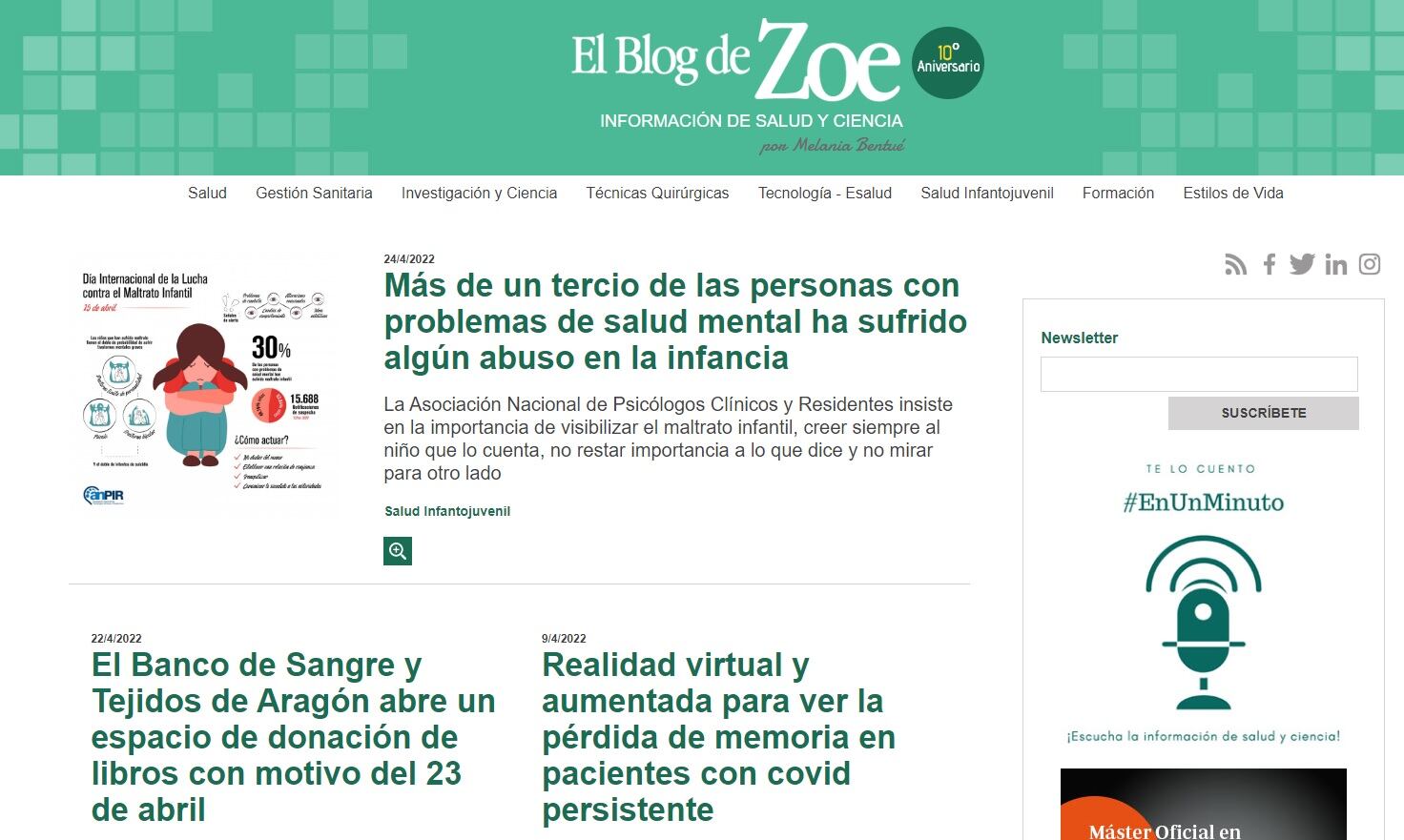 &#039;El Blog de Zoe&#039;, de la colaboradora de Radio Zaragoza, Melania Bentué