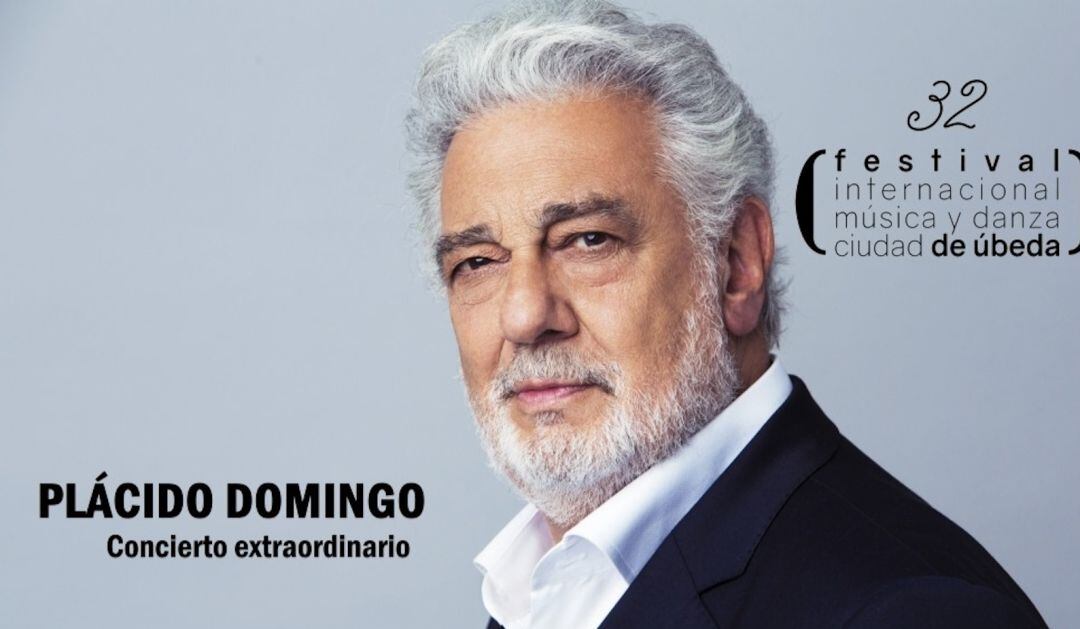 Cartel del concierto de Plácido Domingo que ha sido suspendido esta mañana