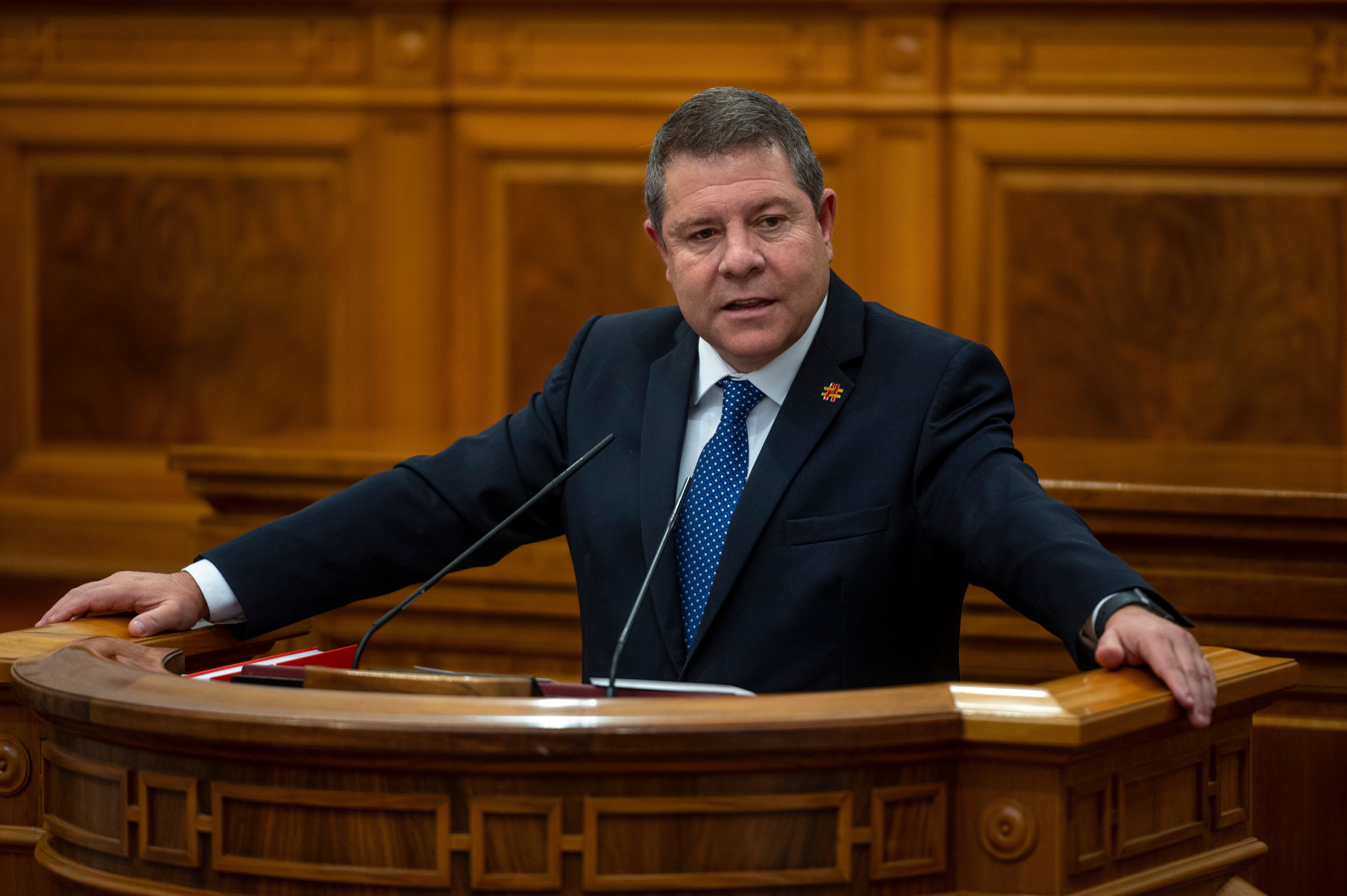 Emiliano García-Page durante su discurso de investidura