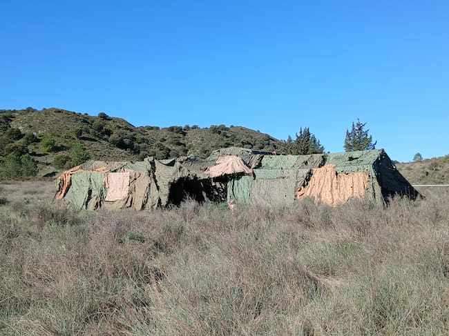 Ejercicio militar en Las Baldorrias en Barbastro