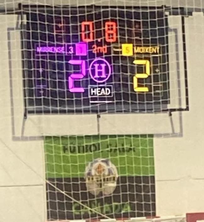 Marcador del partido al final del encuentro, antes de los penaltis