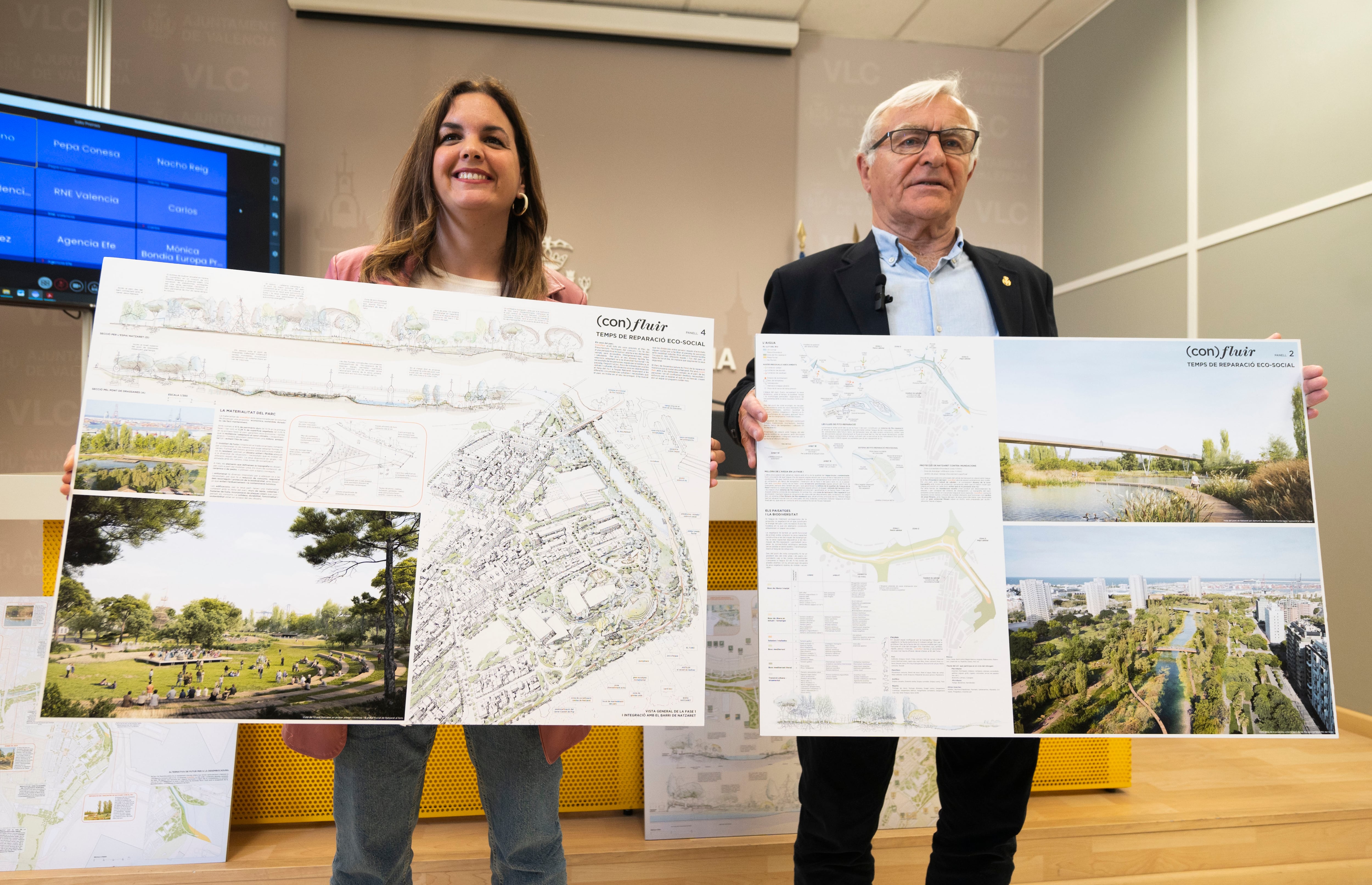 Joan Ribó y Sandra Gómez presentan (con)fluir, la propuesta ganadora del concurso de ideas para el nuevo Parque de Desembocadura de València