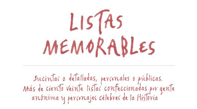 Portada del libro &quot;Listas memorables&quot;