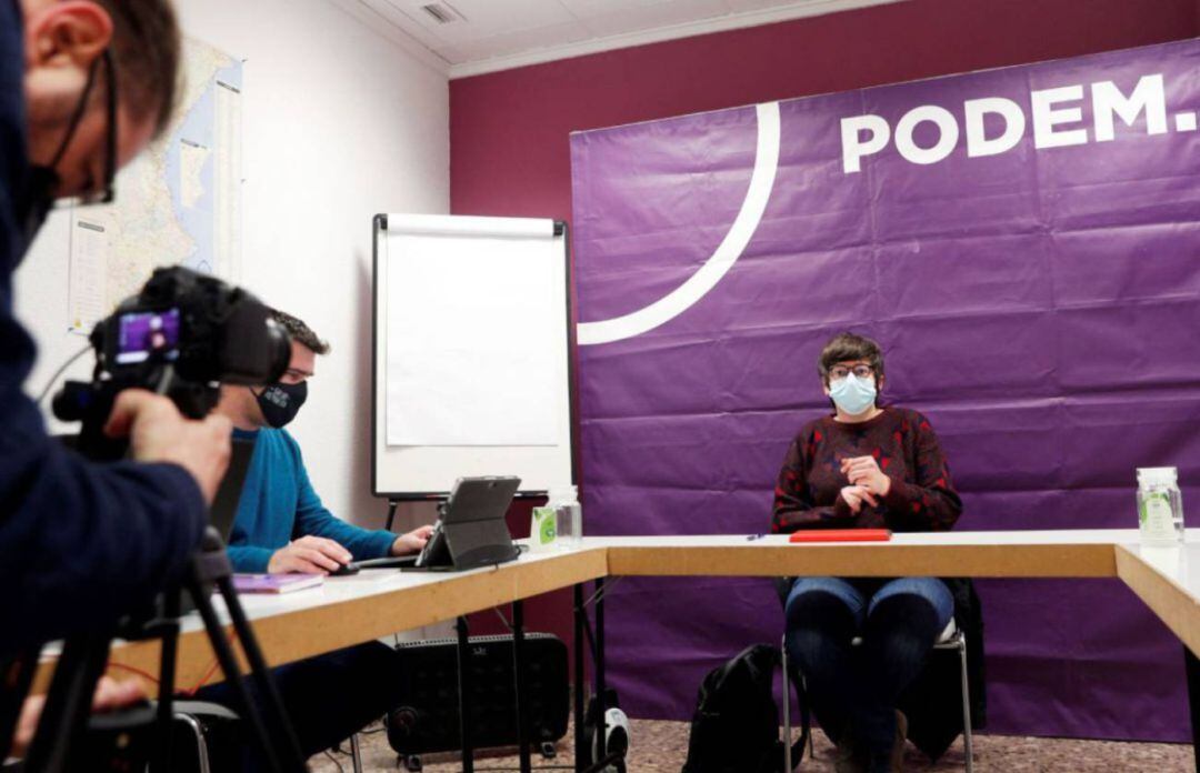 La coodinadora de Podem, Pilar Lima, durante el Consejo Ciudadano del partido del pasado ddía 16 de enero. 