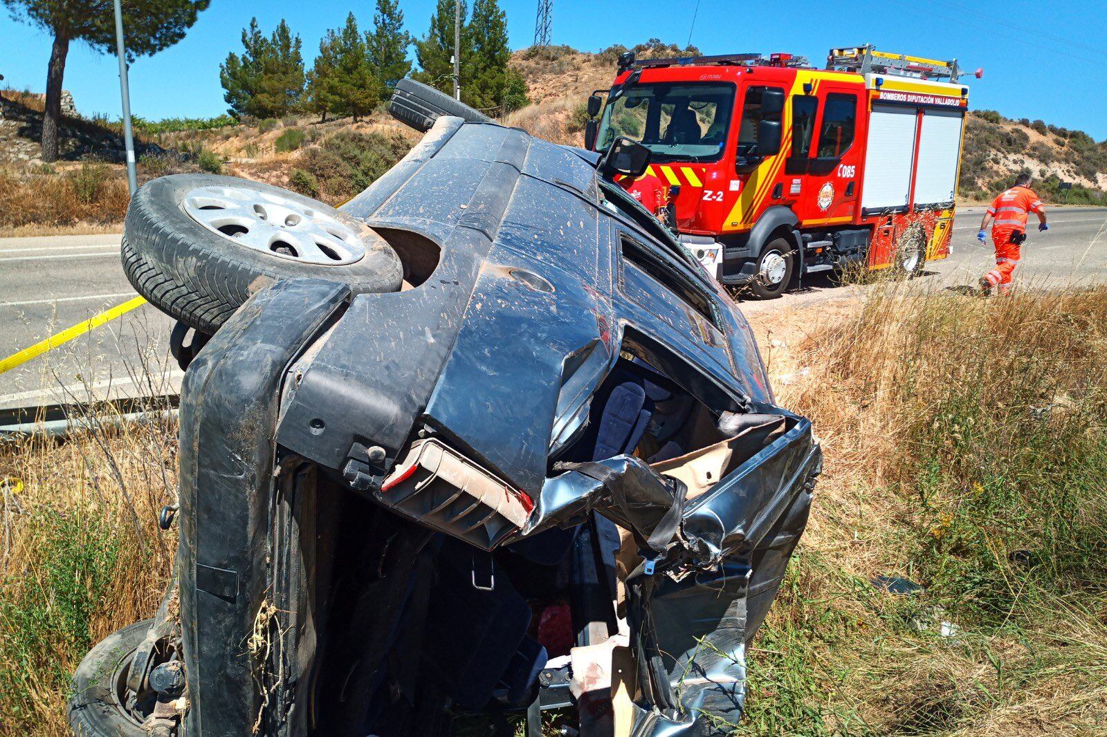 El turismo siniestrado en Pesquera de Duero