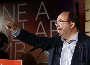 El candidato del PSC, Miquel Iceta, en el acto de cierre de campaña en Barcelona