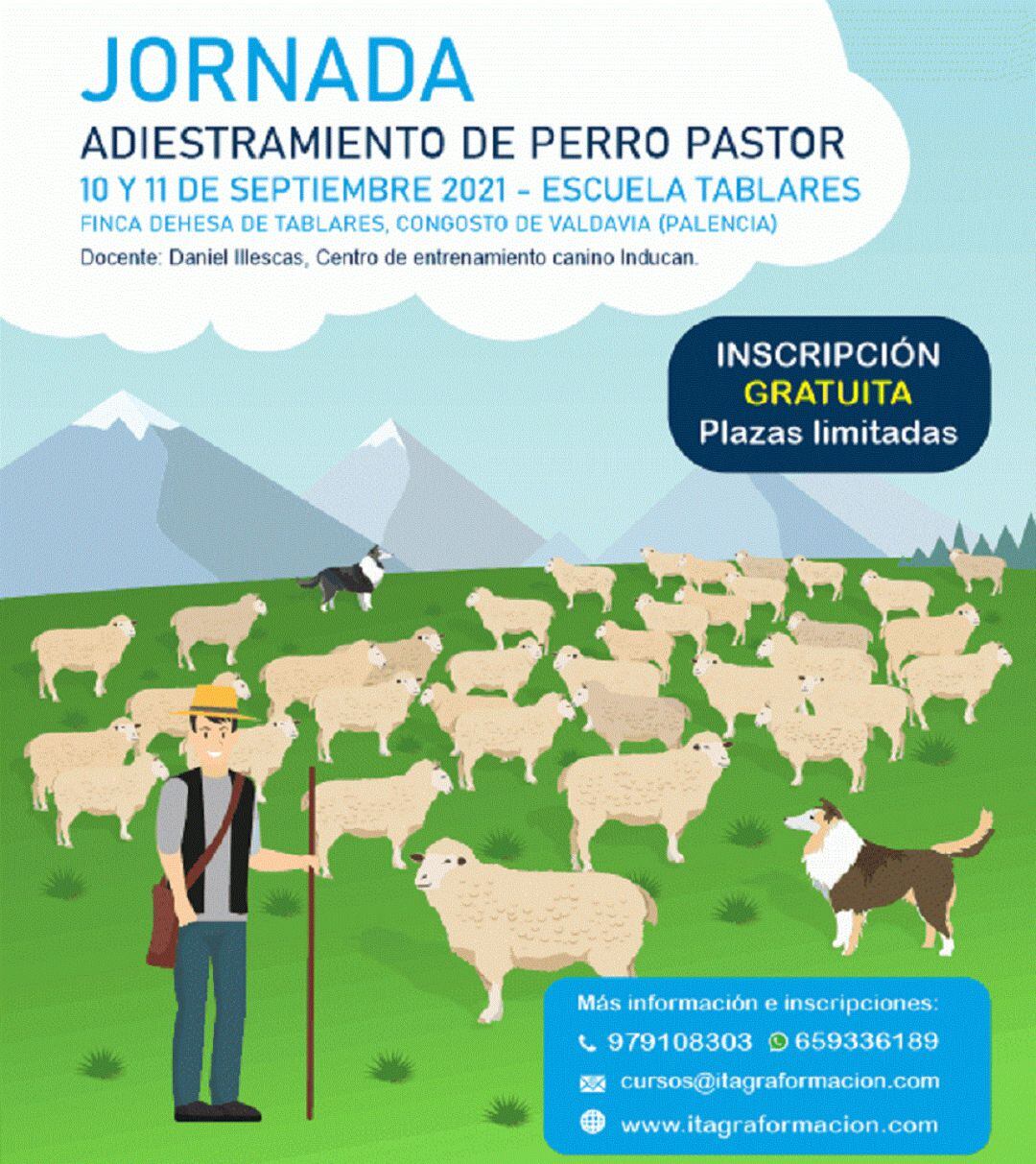 La Diputación y la Escuela Tablares ofrecen una jornada de adiestramiento de perro pastor
