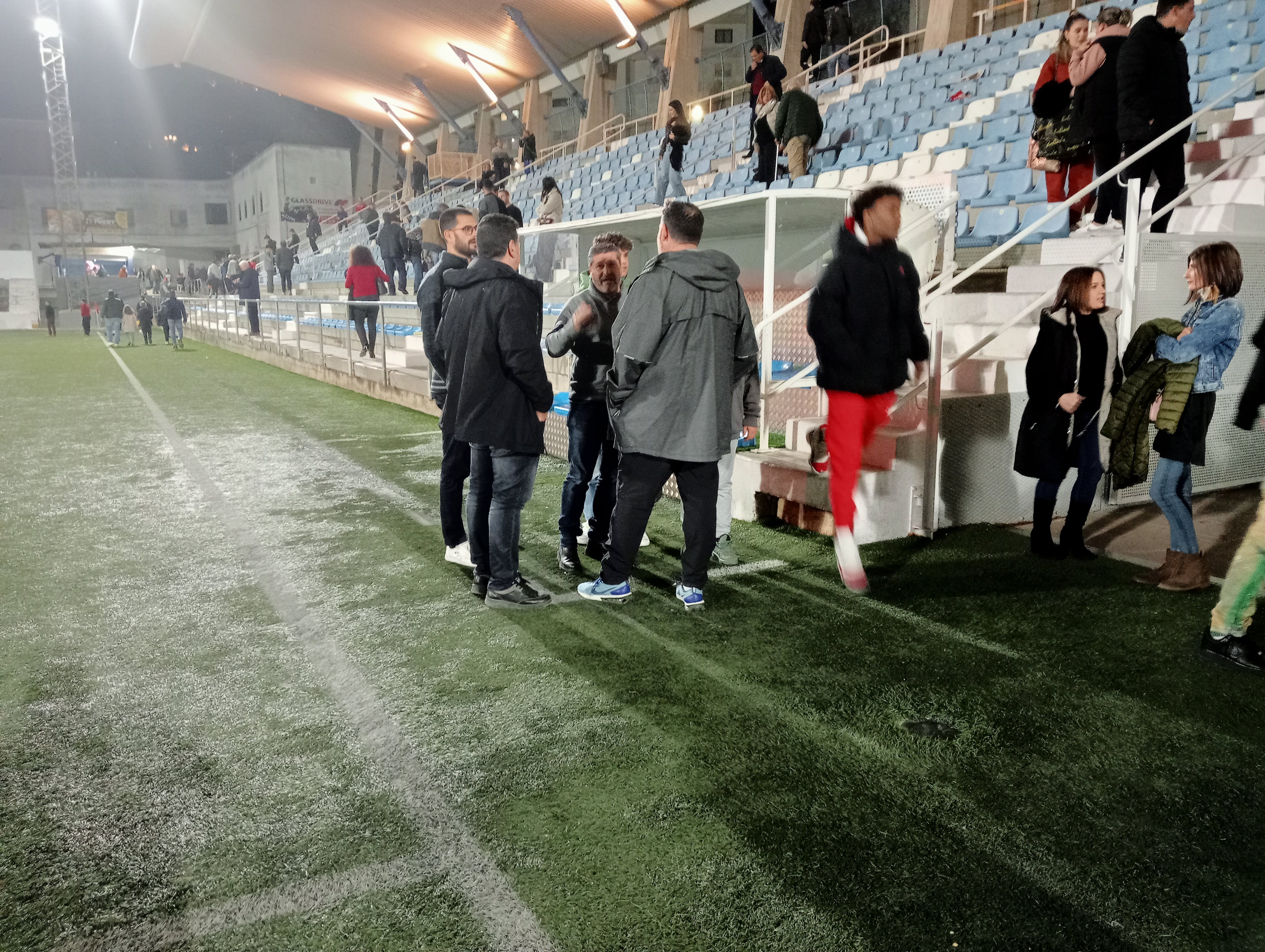 El presidente del Olímpic, Rafa Cuesta, tras el partido