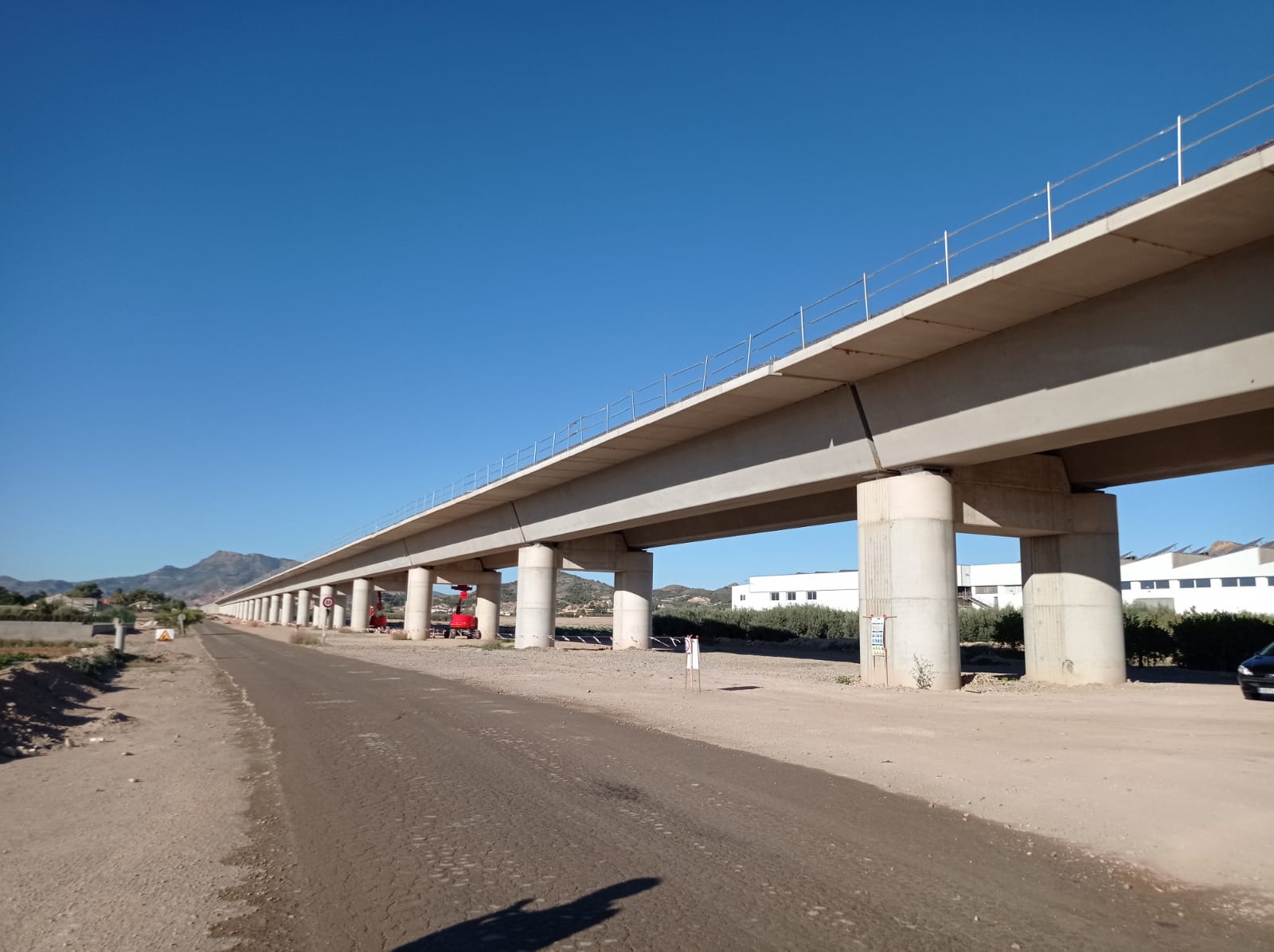 Obras del viaducto en Tercia en el tramo Totana-Lorca