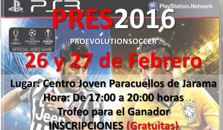 El interés de los jóvenes de Paracuellos por los videojuegos ha provocado el I Campeonato Pro Evolution Soccer 2016 en el municipio