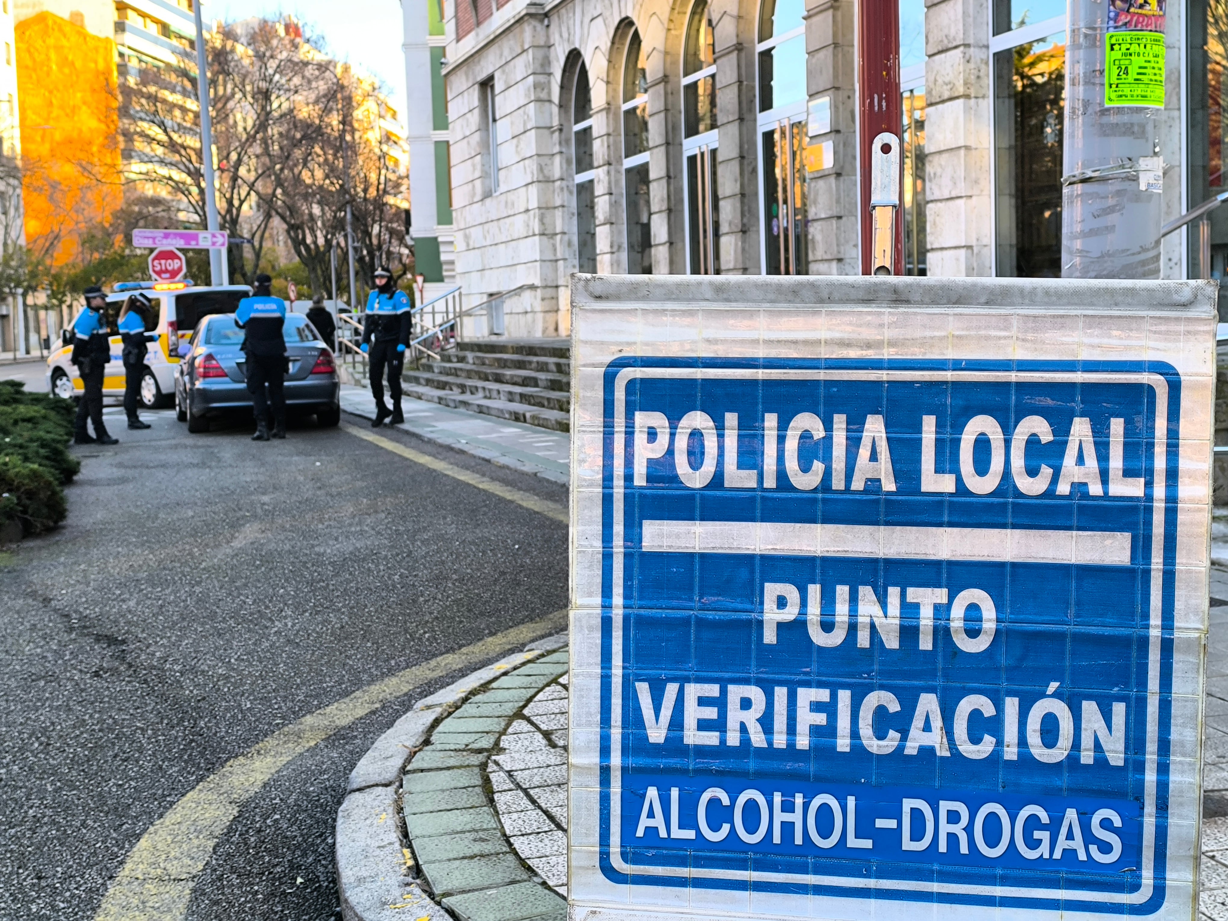 Control de alcoholemia de la Policía Local en Palencia
