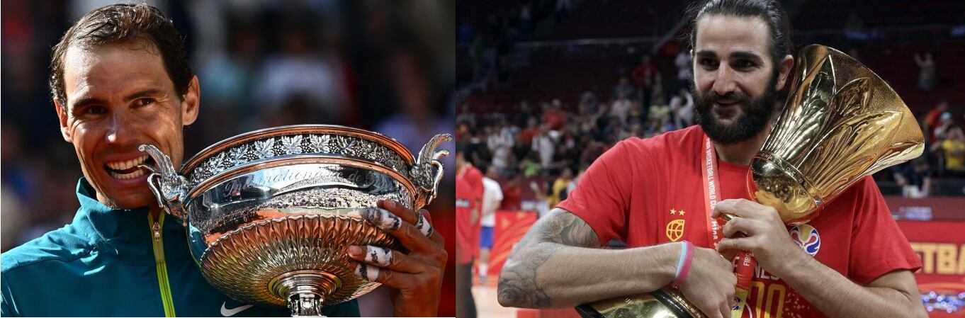 Rafa Nadal con su último Roland Garros y Ricky Rubio con el MVP del Mundial 2019
