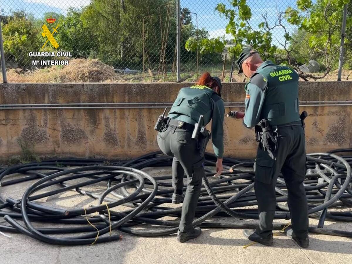 La Guardia Civil detiene a cuatro personas en un dispositivo de prevención de robo de cable de cobre