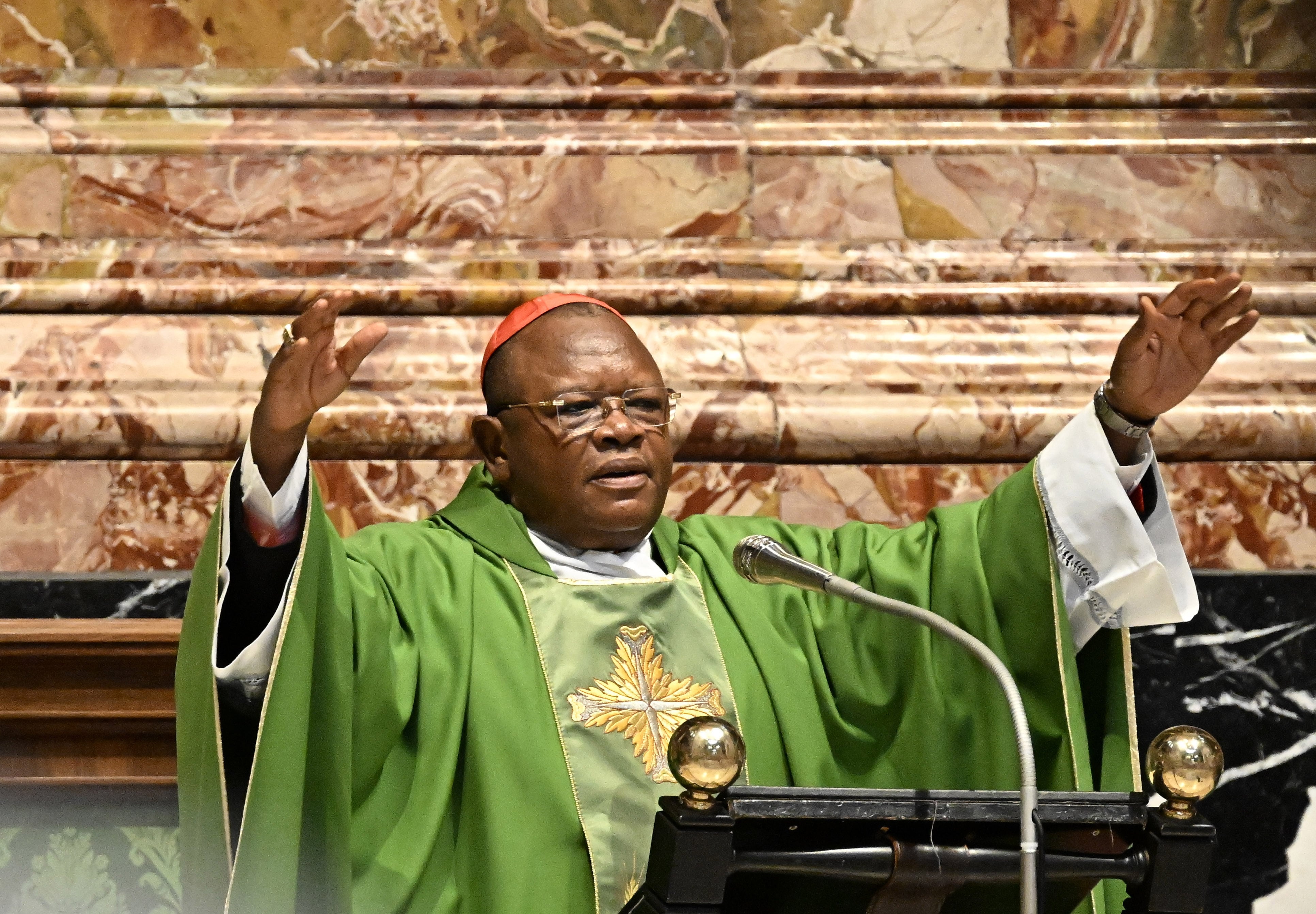 El cardenal Fridolin Ambongo Besungu.  (Photo by Vatican Pool Antonelli/Galazka/Mondadori Portfolio via Getty Images)