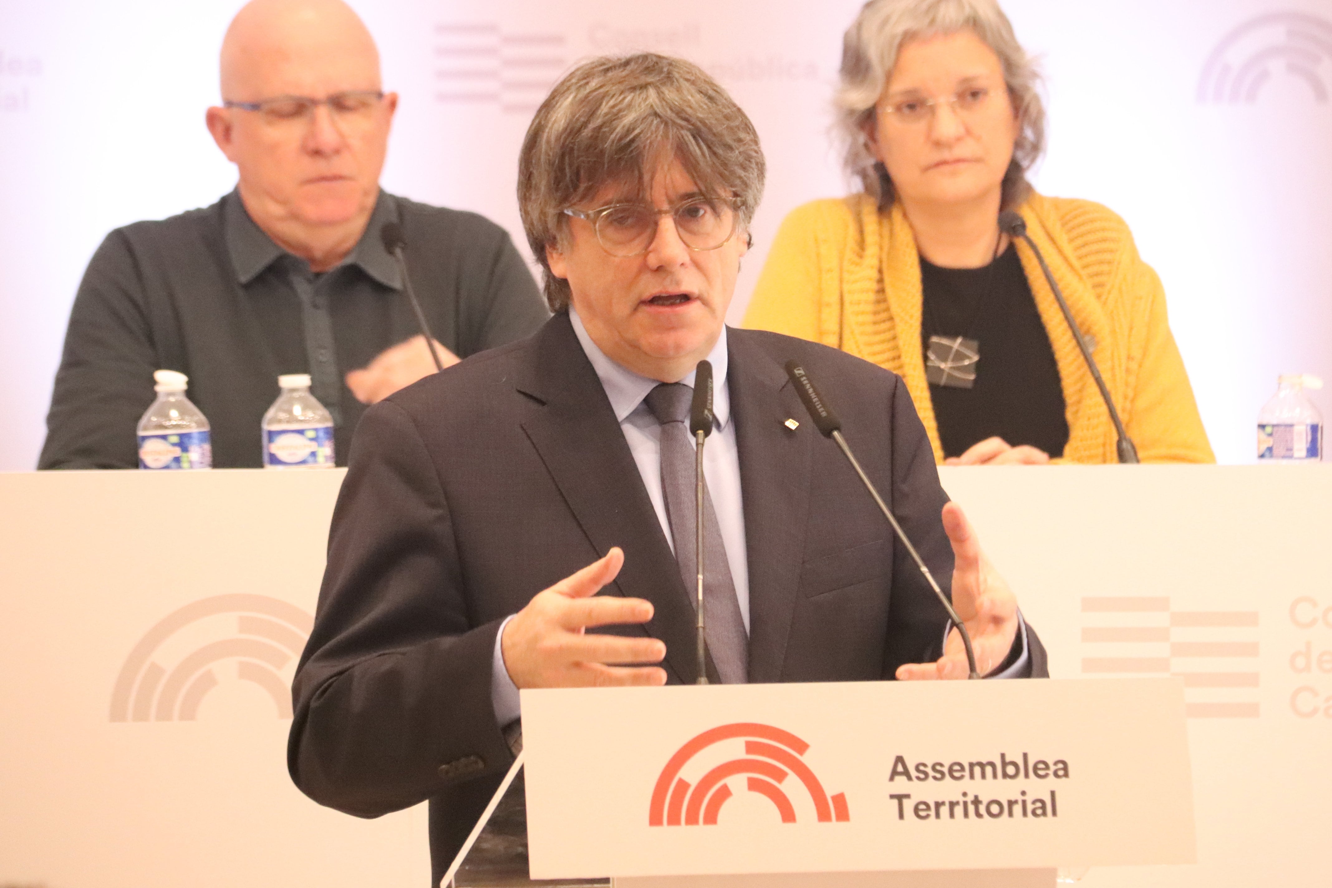 Carles Puigdemont a l'Assamblea Territorial del Consell de la República. ACN Aleix Freixas