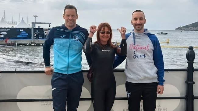 Los tres representantes del Natural Swim Petrer en Ibiza