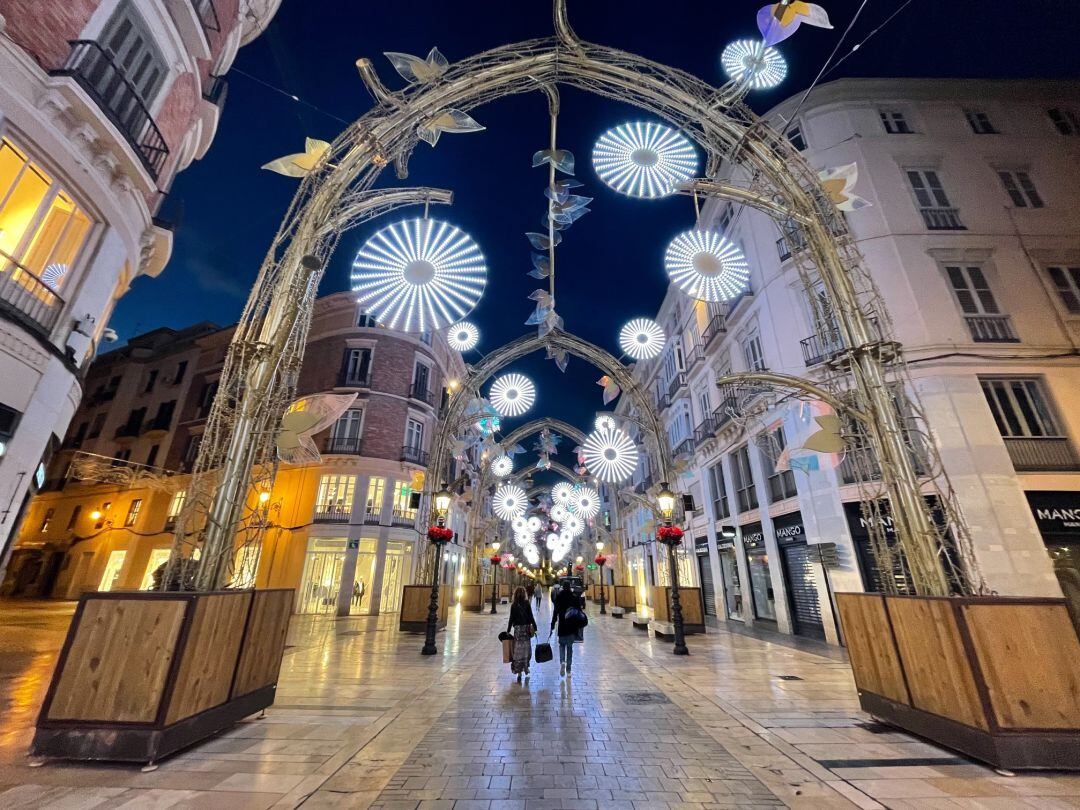 Las pruebas de las luces de Navidad este lunes en calle Larios