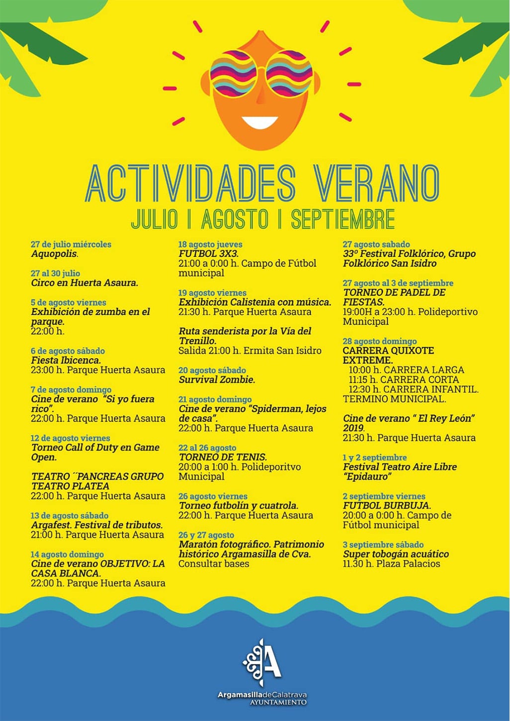 Programa de actividades estival en Argamasilla de Calatrava