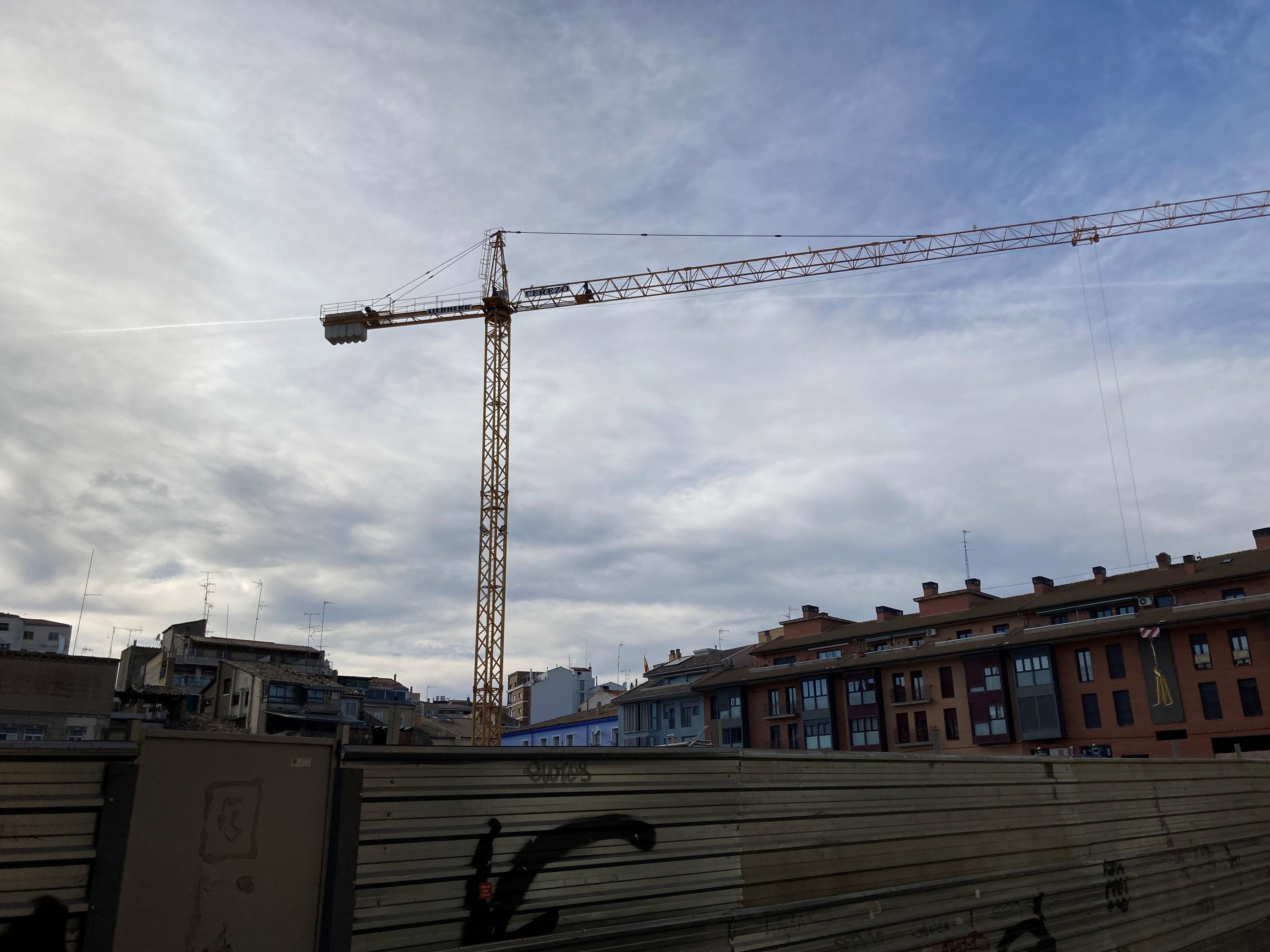 Obras en el solar de La Merced en Huesca