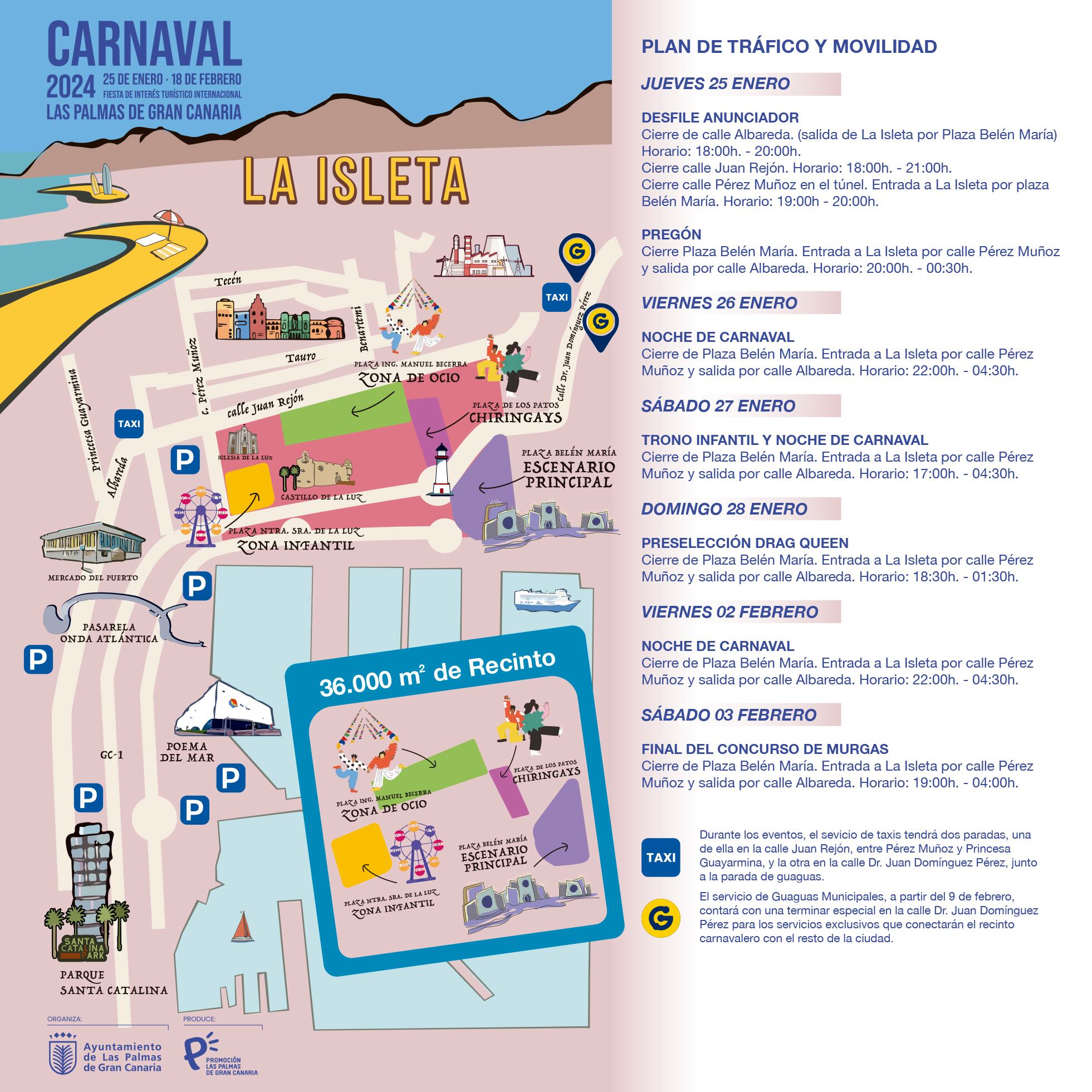 Plan de movilidad del Carnaval 2024 de Las Palmas de Gran Canaria