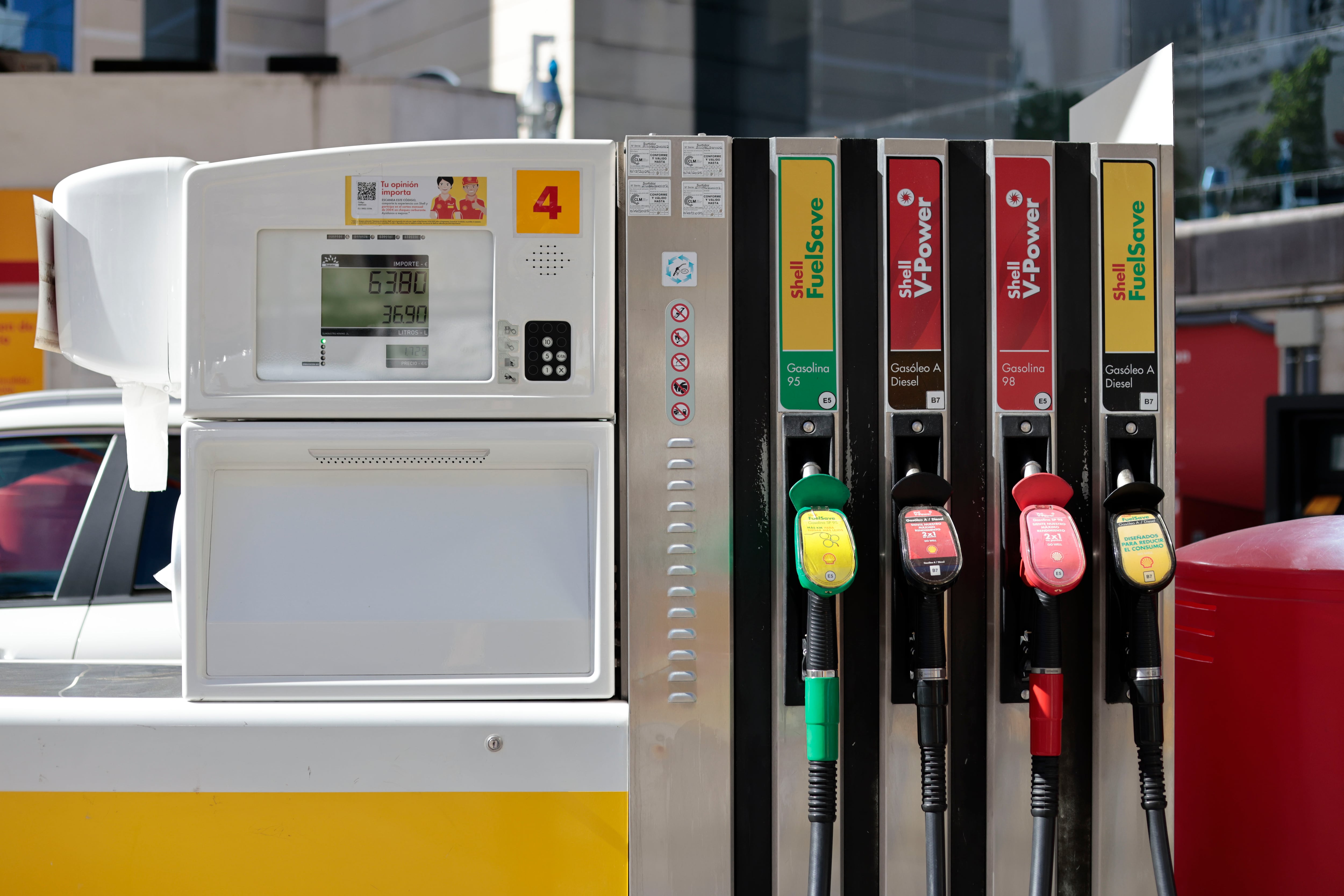 Sortidors de combustible a una estació de servei