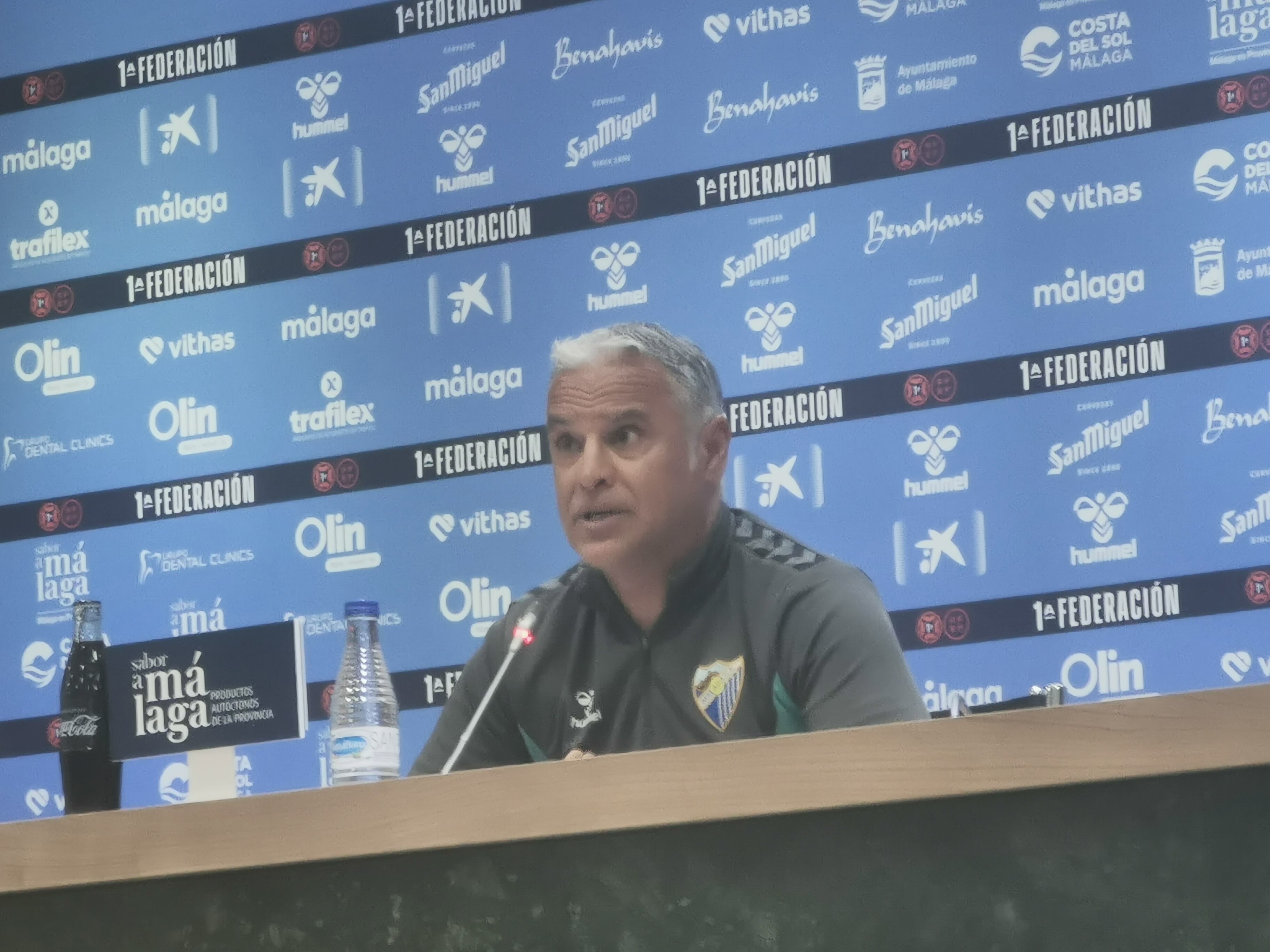 Sergio Pellicer, en la sala de prensa de La Rosaleda