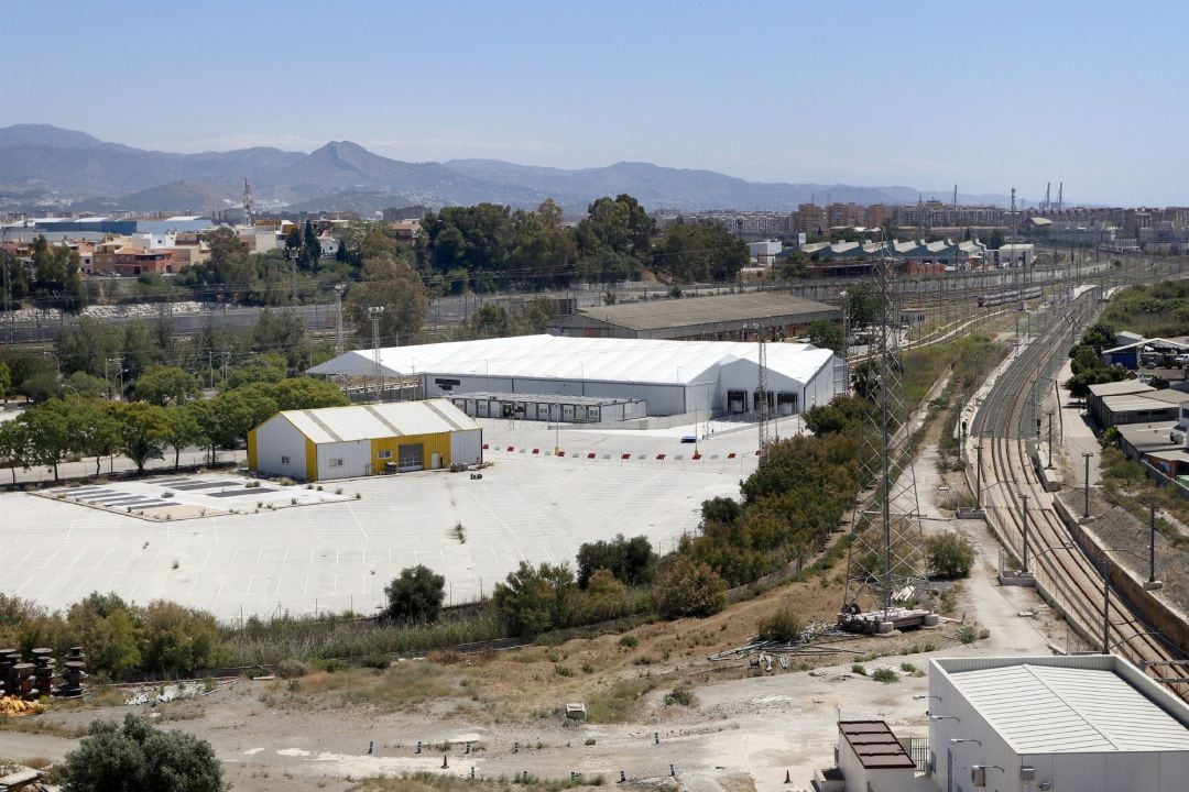 Fotos del área que construye Amazon en Málaga en la zona de Los Prados contrato de alquiler con ADIF por tres años prorrogables