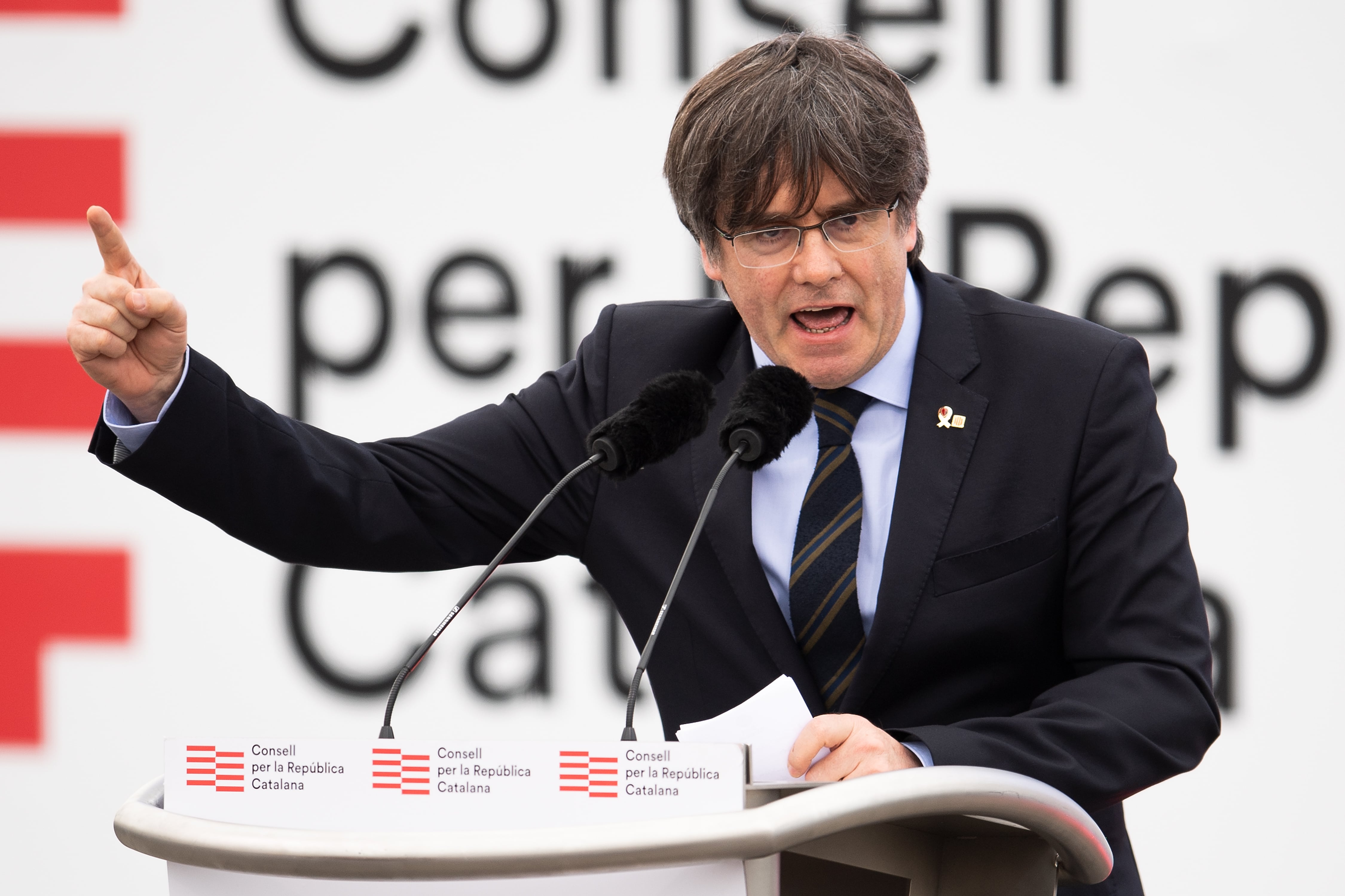 Carles Puigdemont, expresidente de la Generalitat, el 29 de febrero de 2020 en Perpiñán, Francia.