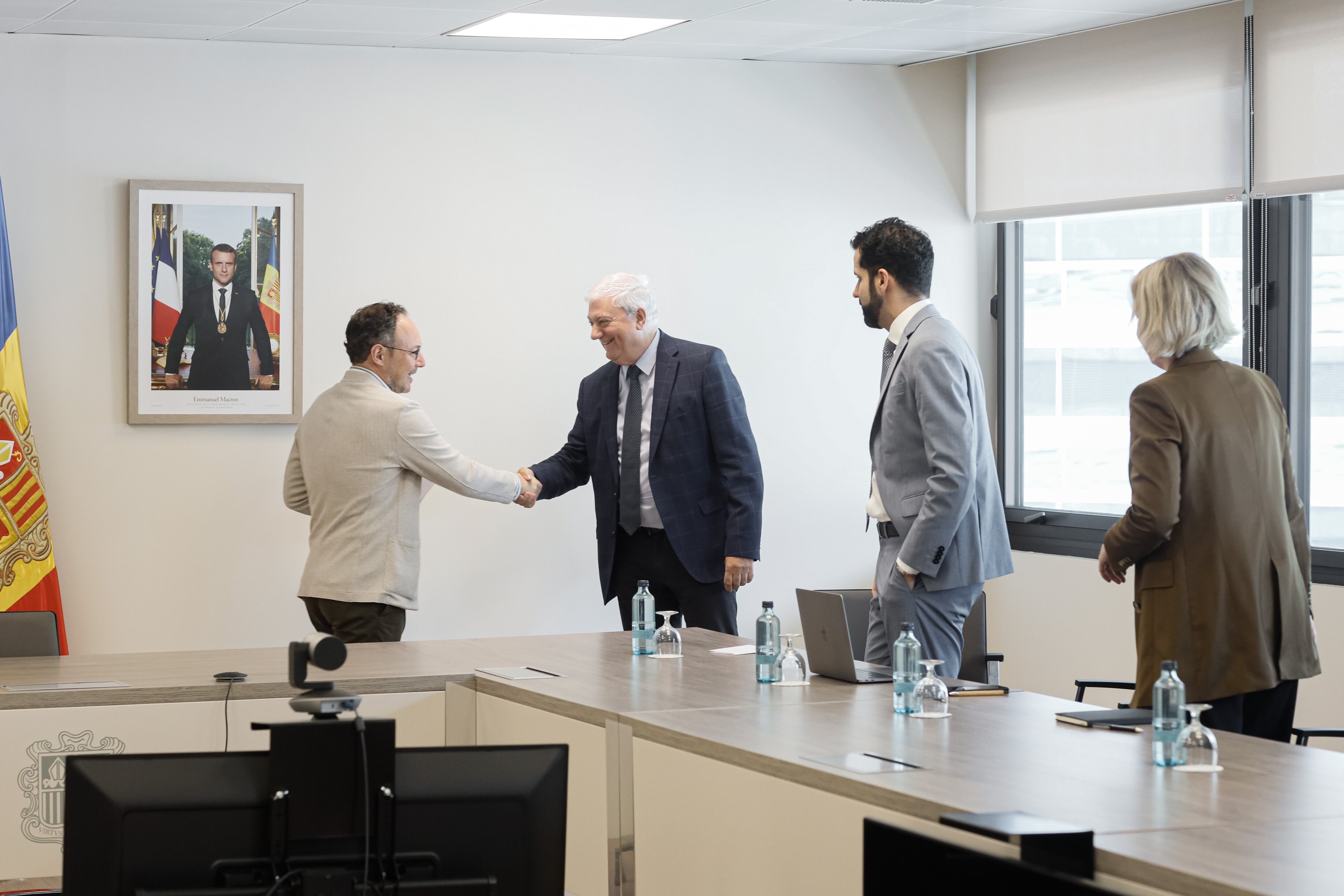 Un instant de la reunió del Cap de Govern amb la Conferenció Empresarial Andorrana (CEA).