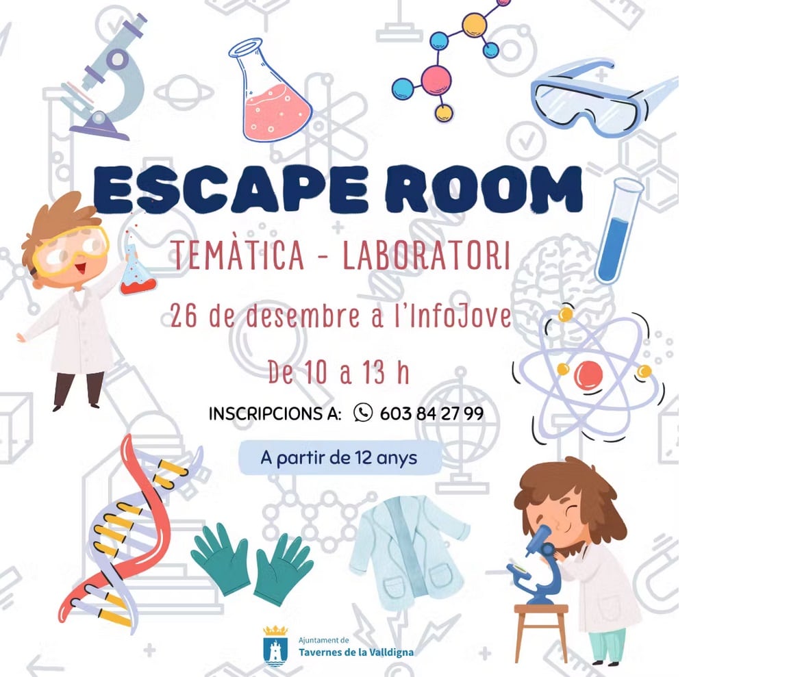 Cartel Escape Room Tavernes de la Valldigna