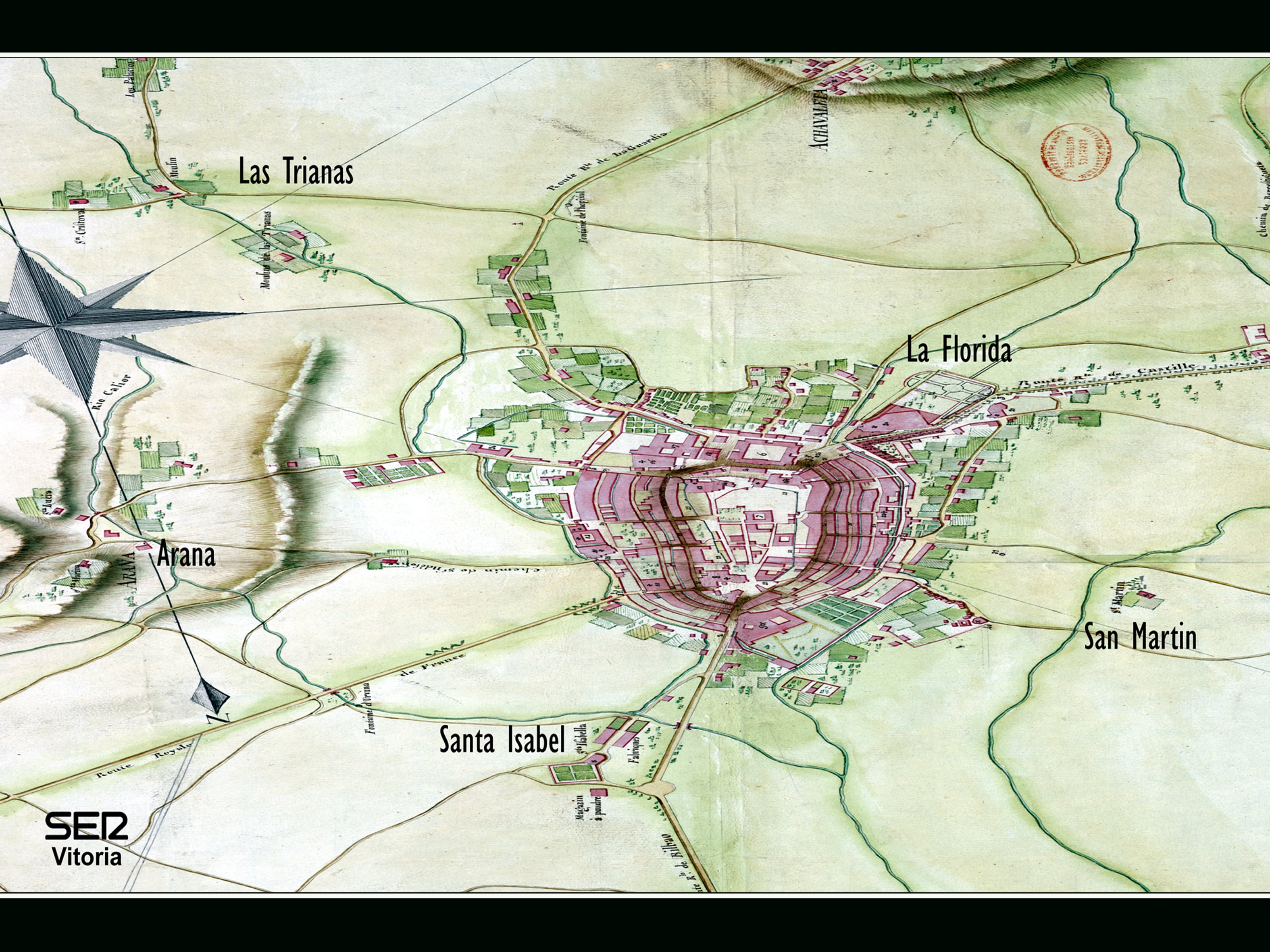 Perspectiva falsa de parte del plano de Vitoria de 1811