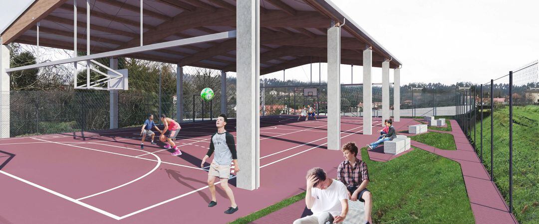 Así quedará la pista deportiva de Mondego