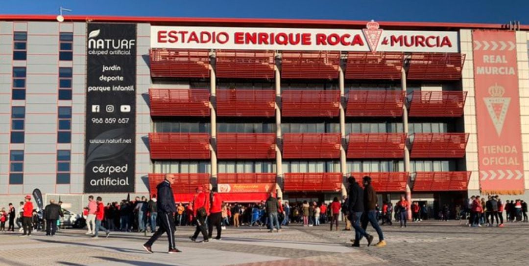 El Estadio Enrique Roca de Murcia durante la presente temporada