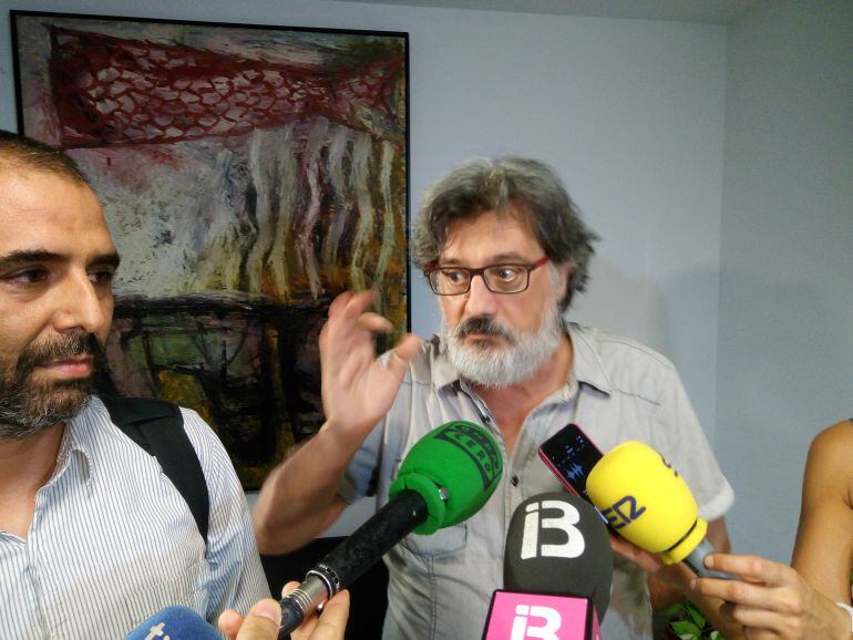 De izquierda a derecha, Toni Baos (CCOO) y Biel Caldentey (STEI).