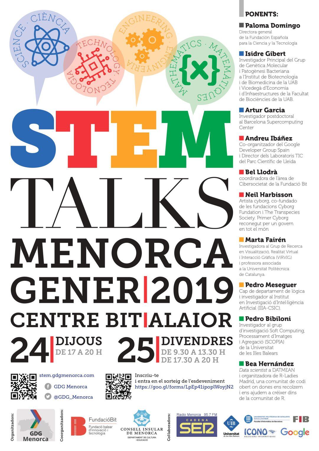 Póster de la segunda edición de las conversaciones de ciencia, matemáticas, tecnología e ingeniería