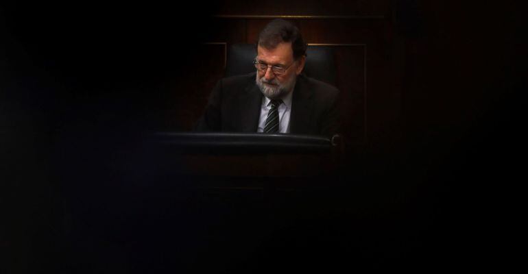 El presidente del Gobierno, Mariano Rajoy, durante la sesión de control al Gobierno.