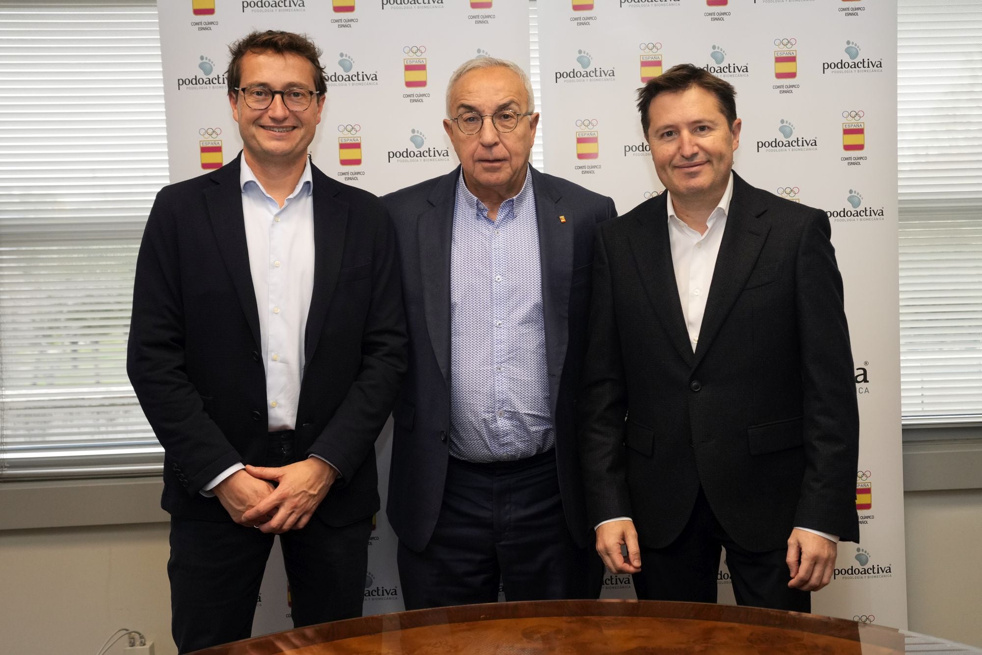 Javier Alfaro, Alejandro Blanco y José Víctor Alfaro en la presentación del acuerdo