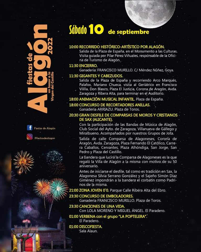 Cartel del programa de fiestas en Alagón