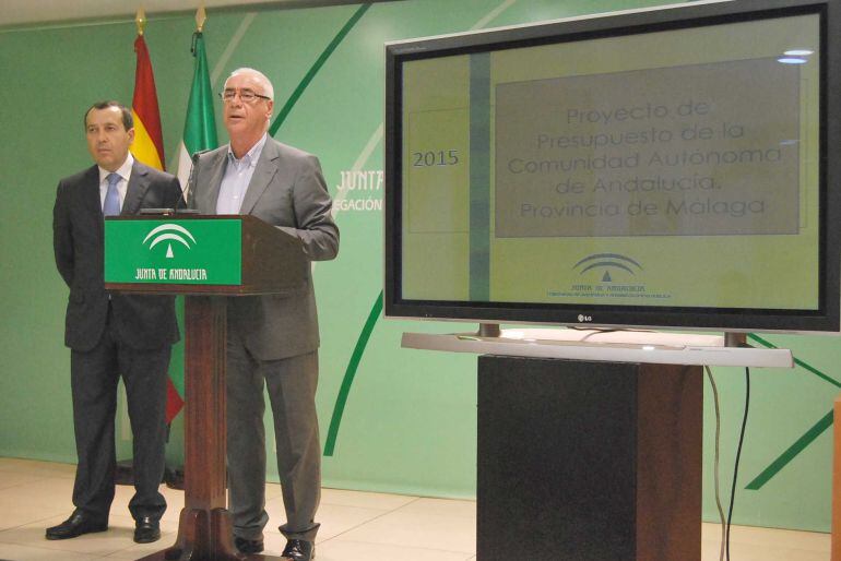 El consejero de Educación durante la presentación de los prespuestos en Málaga