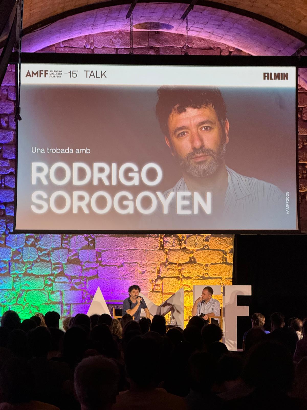 Rodrigo Sorogoyen y Jaume Ripoll en la charla 'Masters of cinema' para Atlántida Film Fest en Es Baluard Museu d'Art Contemporani
