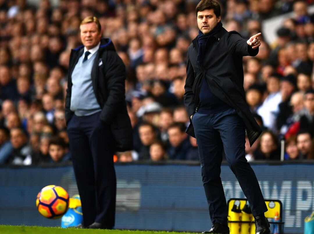 Koeman y Pochettino, cuando eran entrenadores del Everton y del Tottenham, respectivamente (imagen de 2017).