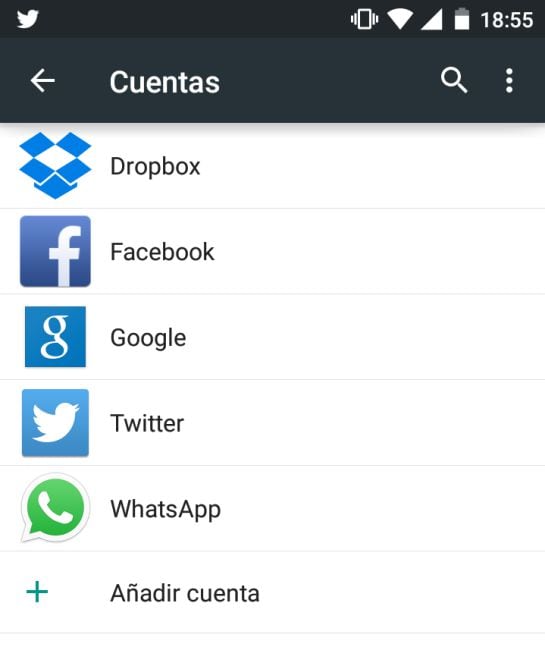 La opción ‘Cuentas de Android’