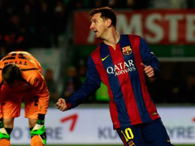 Messi celebra un gol ante el Elche.